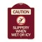 Signmission Caution Slippery When Wet or Icy W/ Graphic Heavy-Gauge Aluminum Sign, 24" H, BU-1824-24285 A-DES-BU-1824-24285 - alternate 1